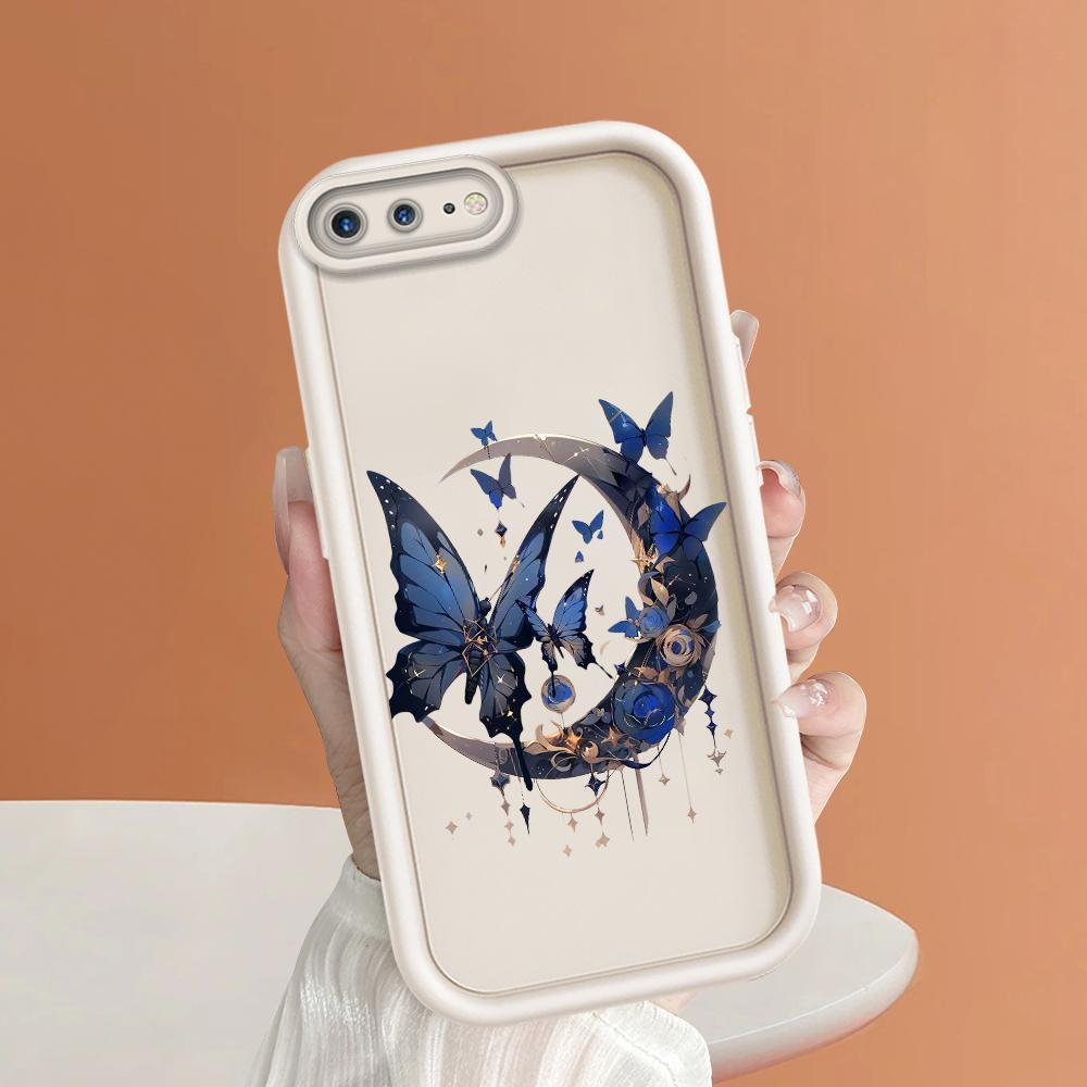 Butterfly Moon Pattern Phone Case for iPhone Samsung Galaxy Xiaomi Redmi POCO HUAWEI Honor Shockproof Rubber Soft Flexible Cover Casing