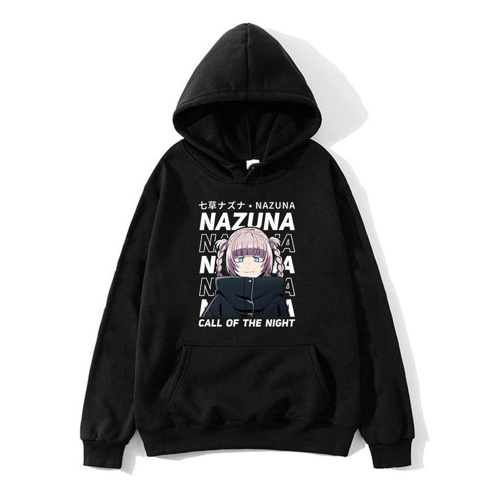 Толстовки с аниме «Зов ночи Yofukashi No Uta» с принтом унисекс, женские модные толстовки большого размера, пуловер с капюшоном в стиле Харадзюку, одежда