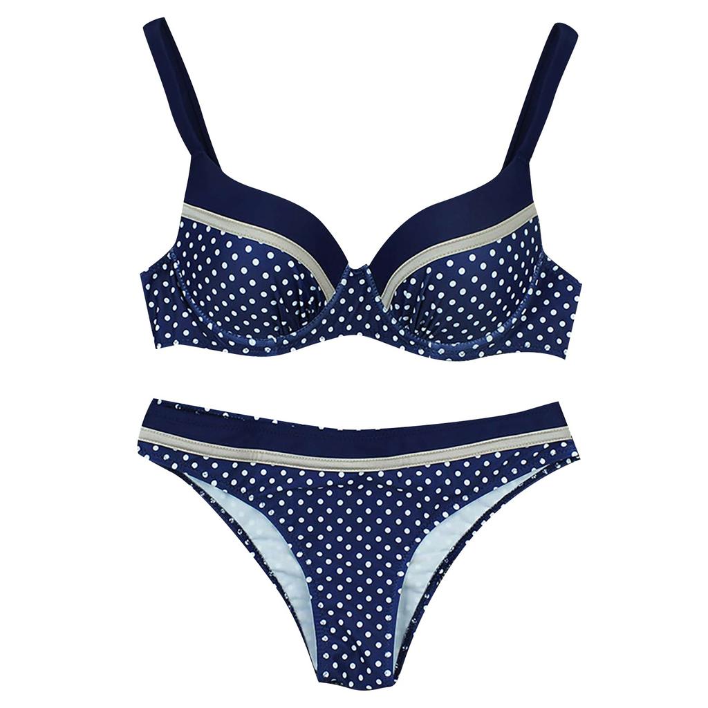 Женская мода в горошек с открытой спиной, жесткий покрытый сексуальный купальник бикини с разрезом