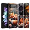 Чехол из твердого ПК с лисой для Samsung Galaxy Z Flip 7 6 5 4 Черный чехол для Galaxy Z Flip 3 Складные Fundas Shell Capas Сумки
