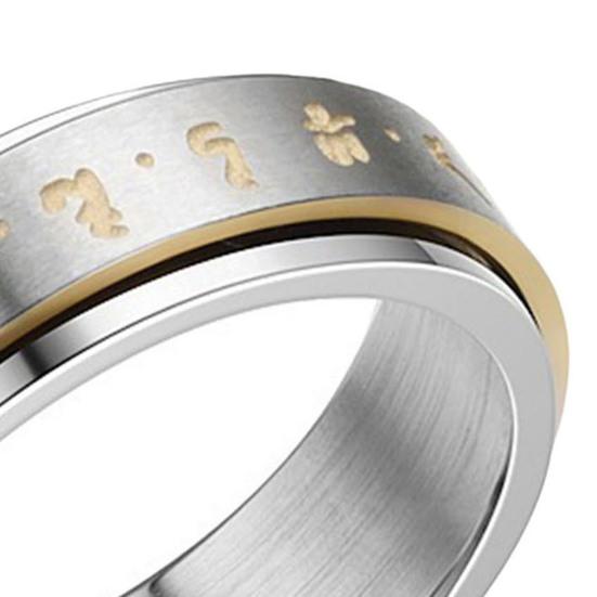 Unisex Ring Geometric Artistic Titanium Steel Rotatable Outer Finger Ring for Party