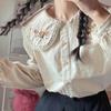 Peter Pan Collar Shirts Women Cute Tops Korean Vintage Students Pure Girls Harajuku Female Fashion Chic New Autumn Y2k Clothes Blouses