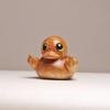 Funny Middle Finger Duck Handmade Wooden Statue Mini Duck Figurines Garden Decoration For Home Office Desktop Little Yellow Duck