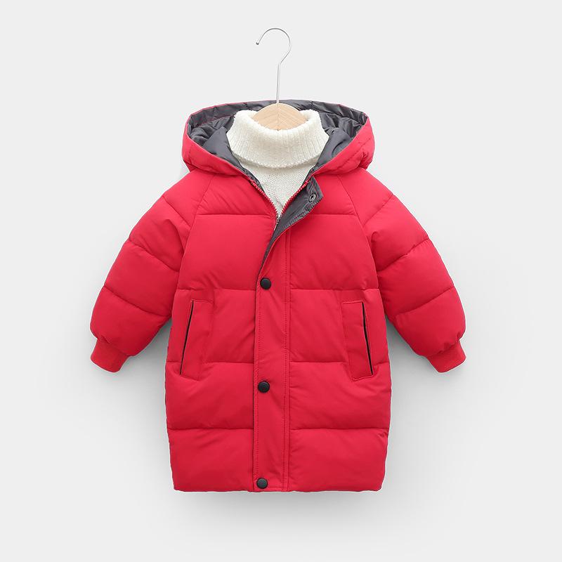 Fashion Children's Down Jacket Winter Solid Color Coat Baby Cotton Padded Coat