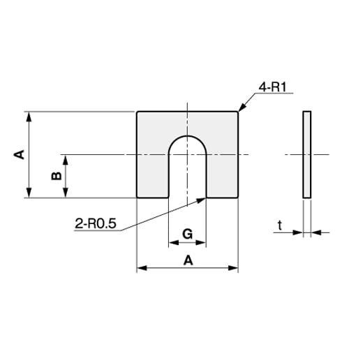 Iwata Seisakusho Motor Base Shim Plate Steel 48x48x0.1mm 10-Pack EA440XG-31