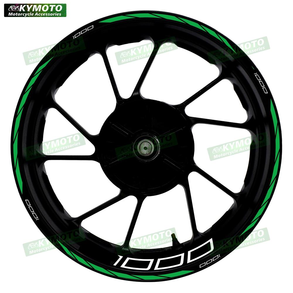 For Z 1000 Z1000 motorcycle accessories 17 inch front and rear wheel stickers wheel stripes reflective decals decoration