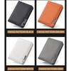 Minimalist PU Leather Retro Men's Wallet Two-Fold Orange Black Grey White Coin Purse Ultra Thin Multiple Pockets Credit Card