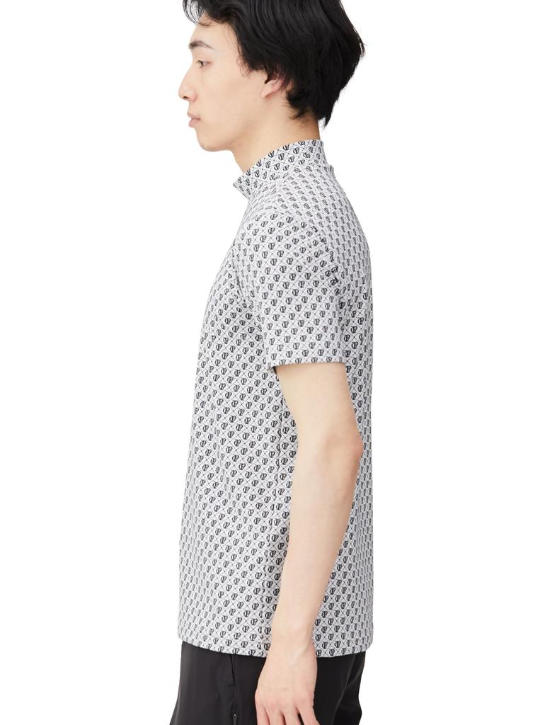 PEARLY GATES Short Sleeve High Neck Shirt Monogram Golf Undershirt x Navy Size 6 Men's (Moisture-Wicking, Quick-Drying, Pattern) / / 053-4167305