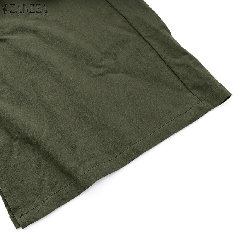 ZANZEA Women Casual Loose Twin Side Pockets Tank Jumpsuit Overalls Bib Pants