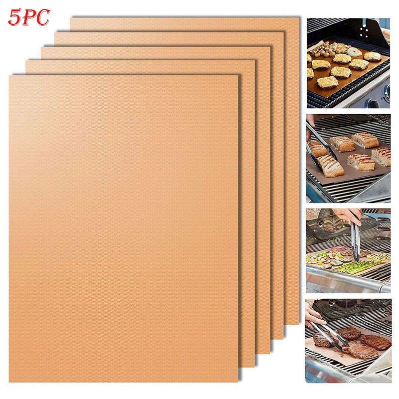 5 шт. Портативный термостойкий коврик для гриля BBQ Идеально подходит для универсального гриля и выпечки