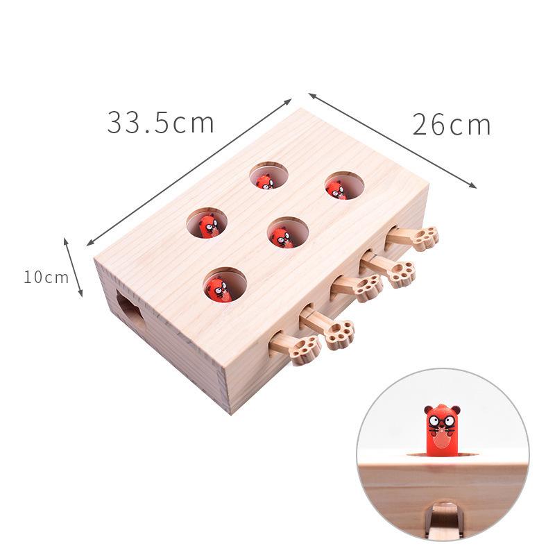 Игрушки для кошек Интерактивные игрушки из цельного дерева «Бей крота» для домашних кошек Игра «Поймай мышей» для котят