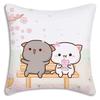Kawaii Cute Peach Mochi Cat Pillow Covers Cartoon Sofa Decorative Home Double-Sided Printing Short Plush Cute Cushion Cover