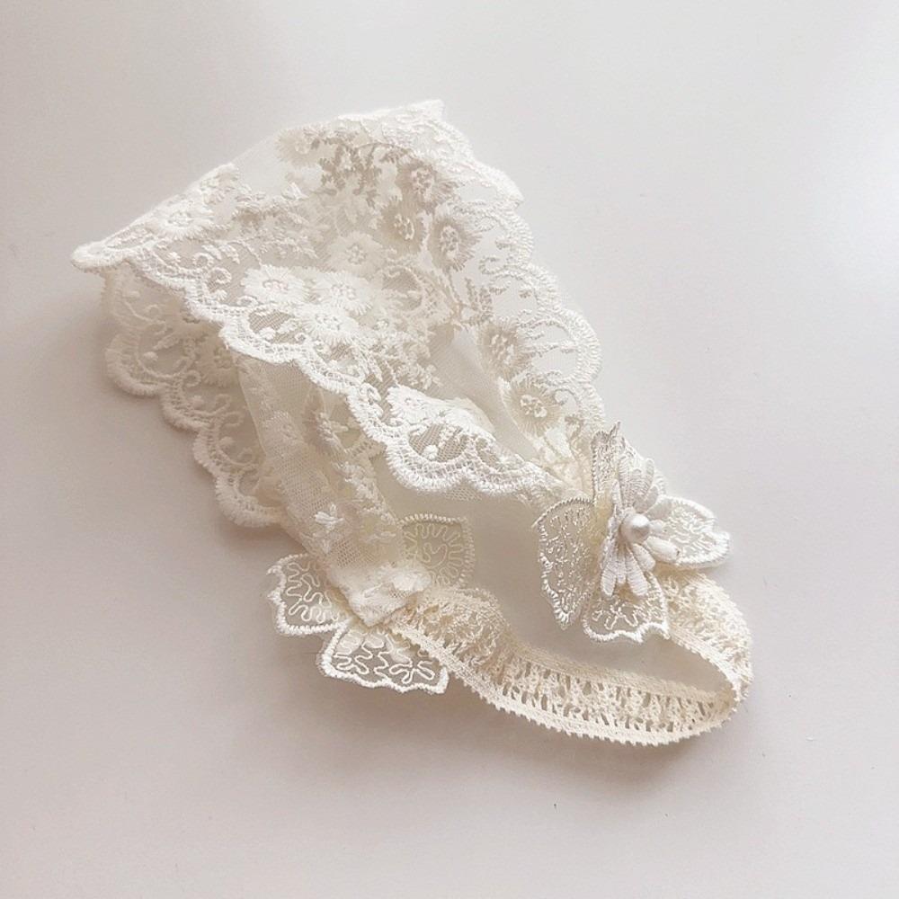 Hair Accessory Hollow Headband Elastic Lace Flowers Headwear White Cute Head Hoop Princess Girl