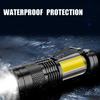 Mini LED Flashlight Zoomable Rechargeable Torch XPE+COB Side Light Emergency Flash Lamp For Outdoor Camping Fishing Lighting