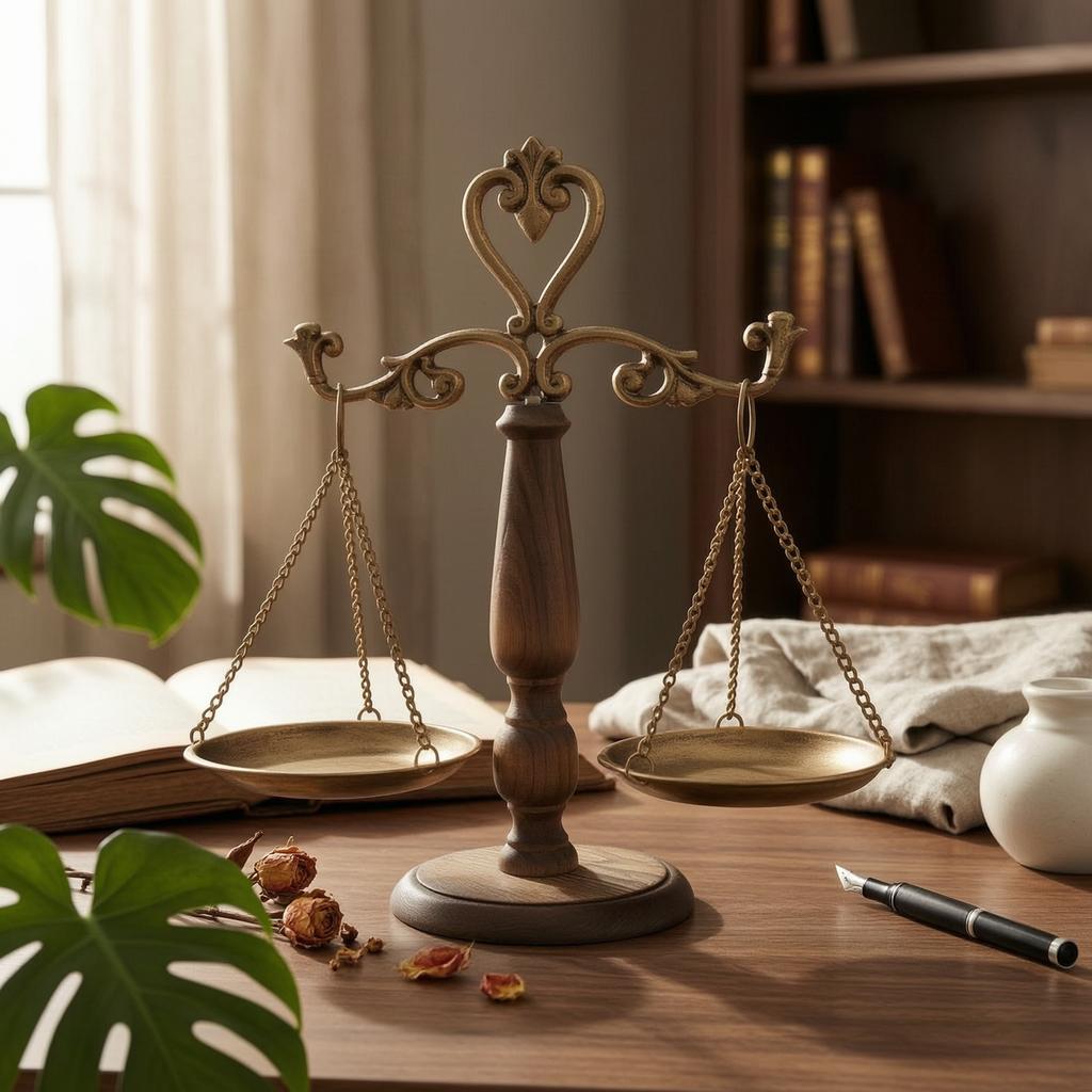 Decorative Balance Scale Antique Finish Vintage Balance Scale Tabletop Decor Freestanding Stable Base for Shelf