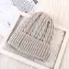 Trendy Twists Knitted Hat Elastic Woolen Hat Versatile Winter Pullover Cap  Outdoor