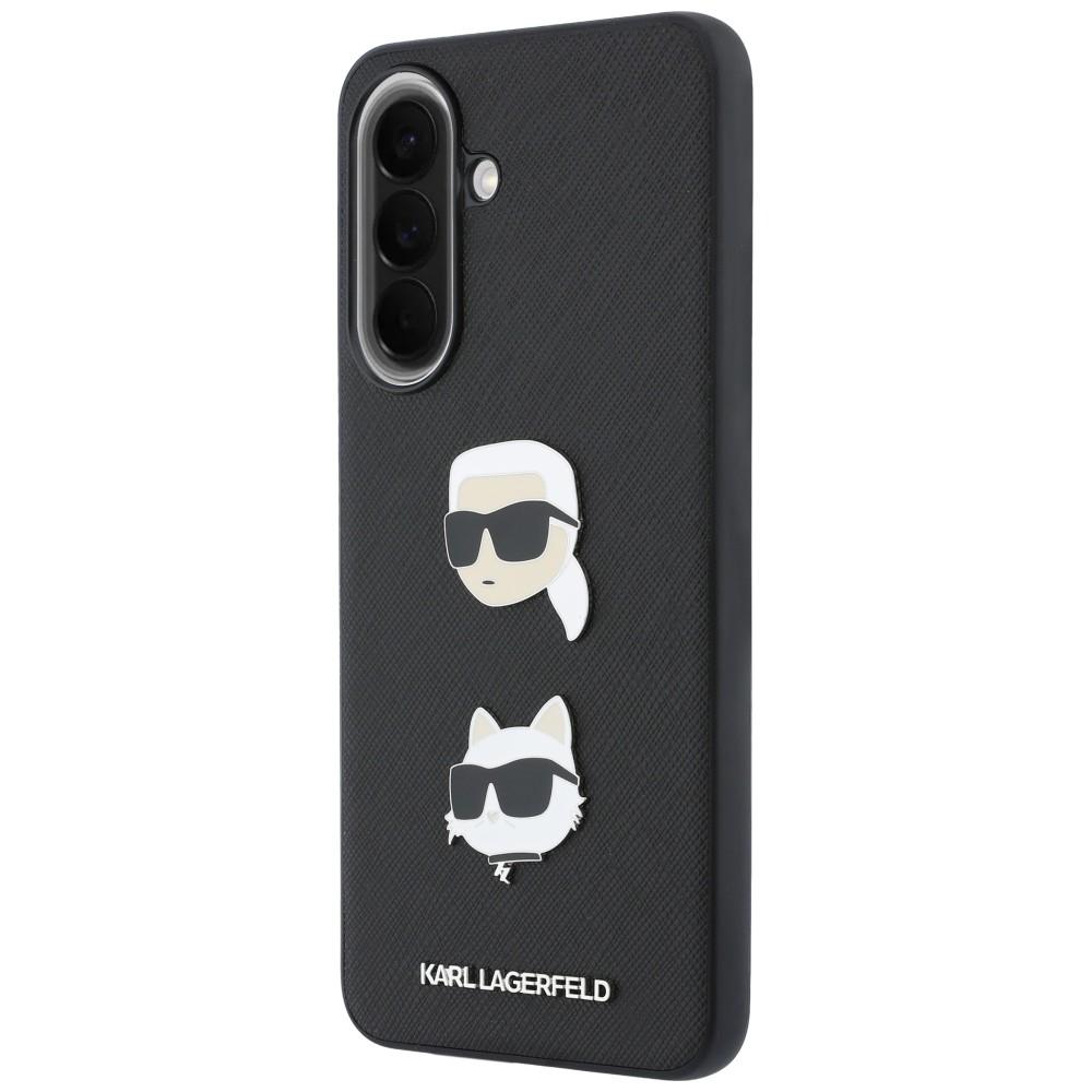 Karl Lagerfeld Case with Karl&Choupette Heads Pins&Logo for Samsung Galaxy A57 5G Black