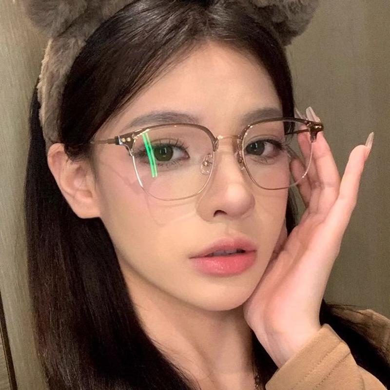 2Pcs Fashion Unisex Square Plain Glasses For Men Women Metal Frame Glasses Polygon Eyeglasses Gentle Black Anti Blue Light