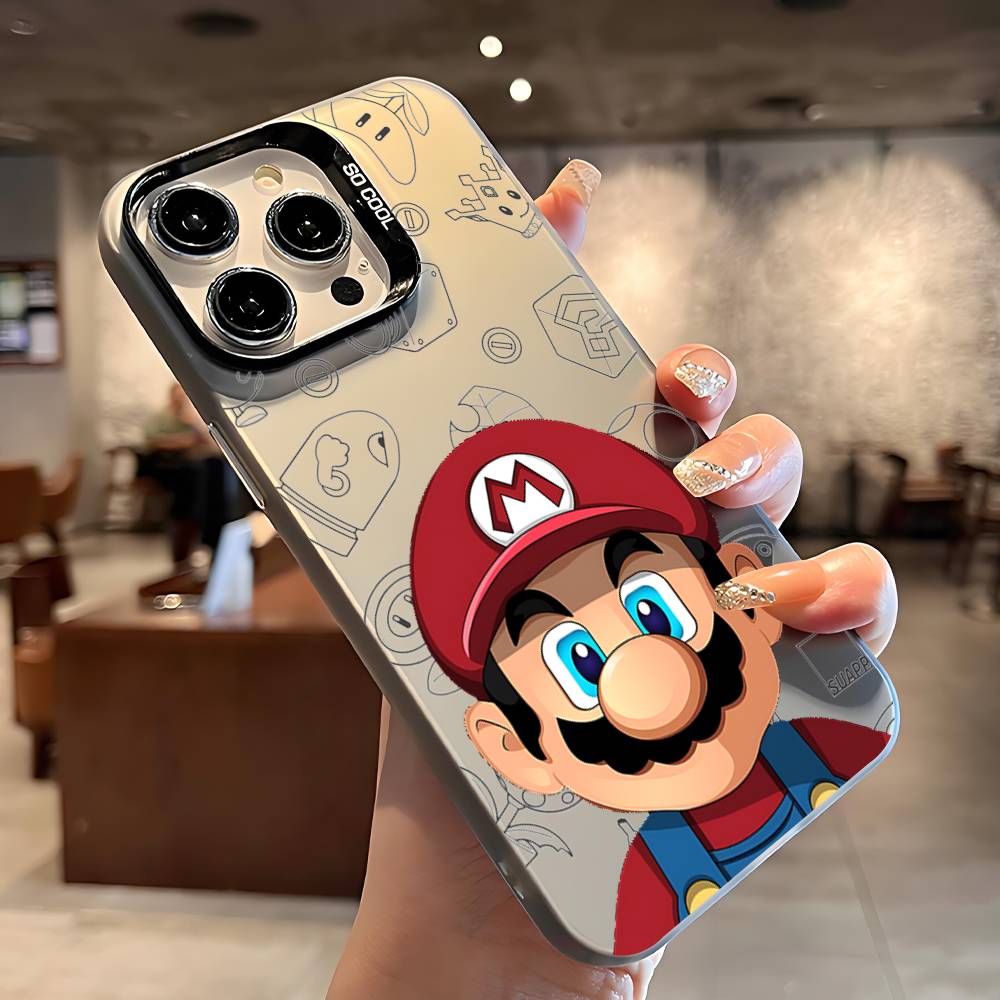 M-Marios Phone Case IPhone 16 15 14 13 12 11 Pro Max X XR XSMAX 8 7 Plus Candy Matte Shockproof Back Cover