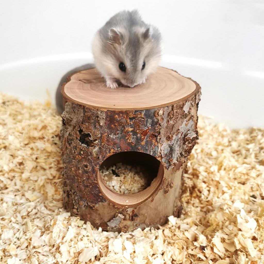Small Animal Hideout, Wooden Hamster Tunnel, Exercise Dwarf Mice Chew Toy, Ferrets Rabbit Bed Tunnel