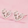 Серьги Love корейская версия простых сережек-гвоздиков в форме сердца, инкрустированных цирконием, женские украшения, модные, простые, милые, маленькие