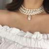 Gorgeous Multilayers Imitation Pearl Choker Necklaces for Women Jewelry Irregular Pearls Bead Chain Wedding Necklace
