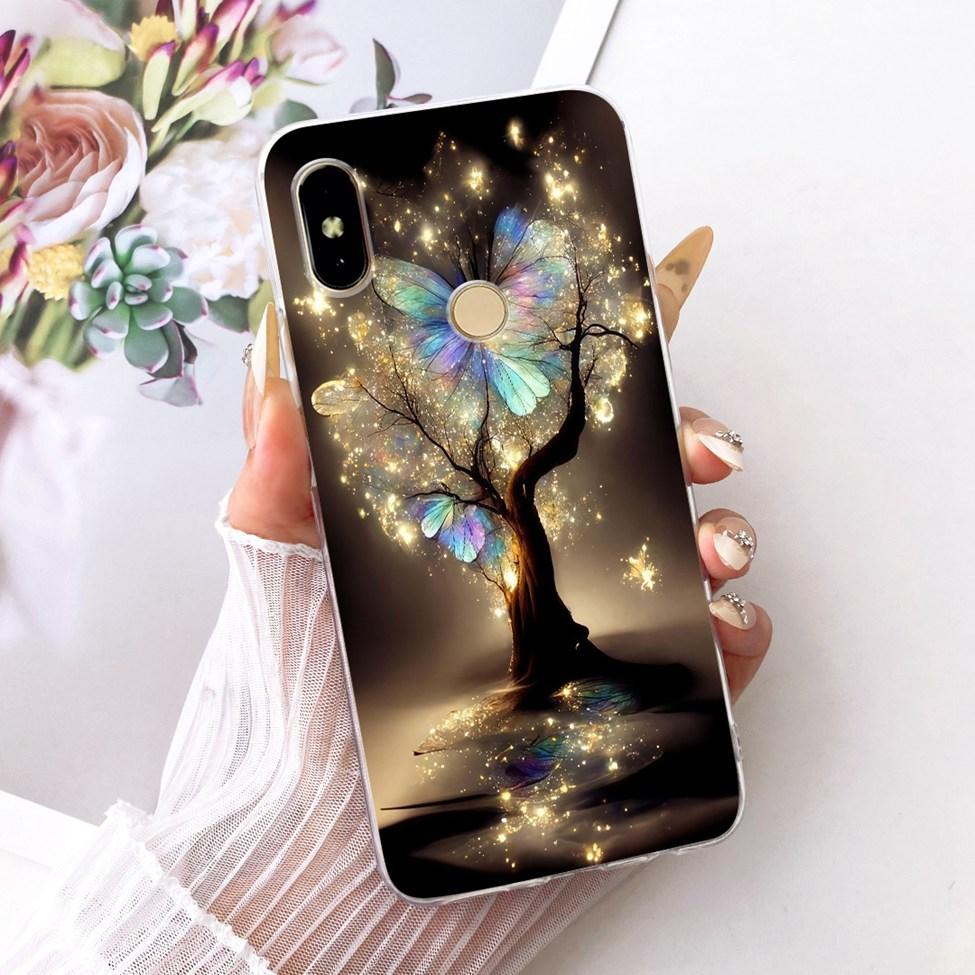 Cover For Redmi S2 Case Y2 Transparent Cute Cat Fashion Butterfly Funny Painted Casing For Redmi Y2 M1803E6G M1803E6H M1803E6I