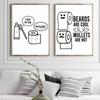 I Hate My Jobs Funny Toothbrush And Toilet Paper Poster Print Unique Humorous Canvas Painting Wall Art Picture Bathroom Decor