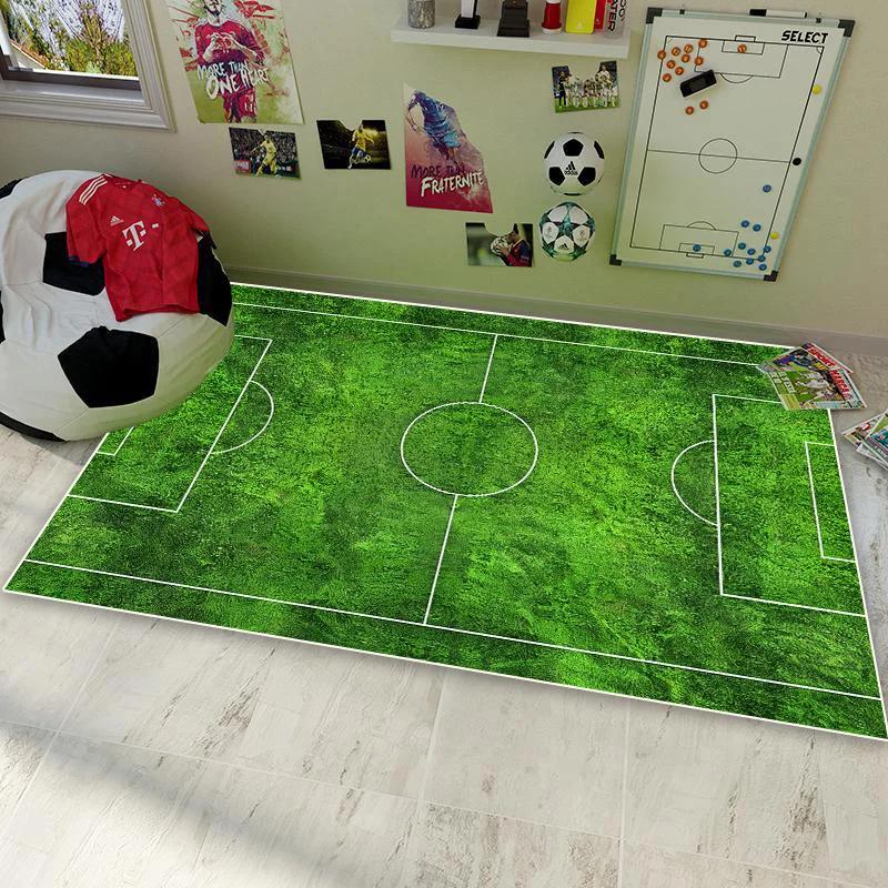 Soccer Football Field Carpet for Living Room Bedroom Home Green Floor Mat Non-slip Decoration for Sofa Children Soft Rug Gifts
