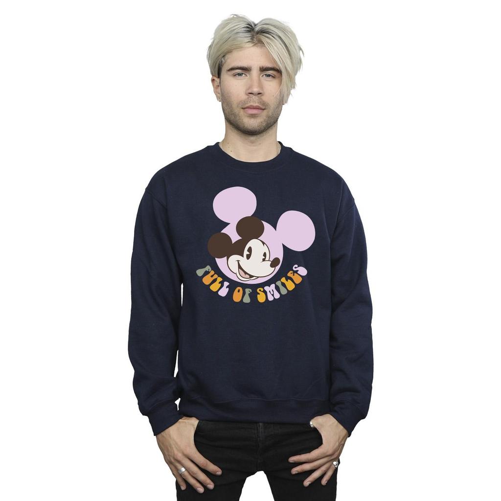 Disney Mens Mickey Mouse Full Of Smiles Sweatshirt