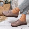 Ladies Shoes 2024 Hot Sale Lace-up Women's Flats Fashion Embroidery Casual Flat Shoes New Round Toe Flat Shoes Zapatos De Mujer