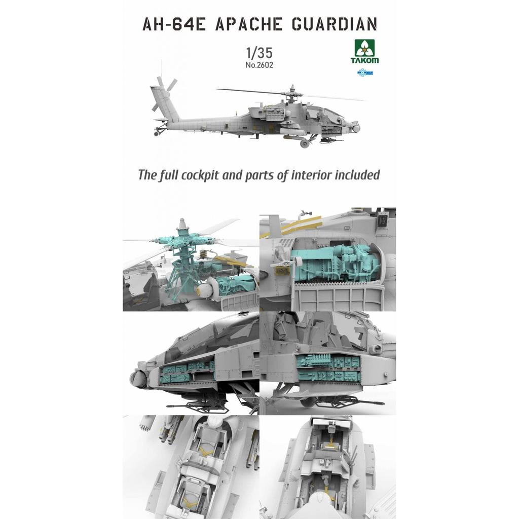 Пластиковая модель ударного вертолета армии США Apache Guardian Tacom TKO2602, цветное литье 1/35 AH-64E