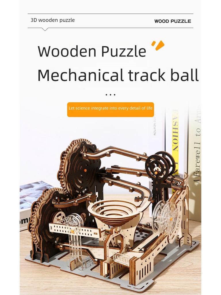 3D Mechanical Rolling Ball Puzzle Model - Educational Wooden Toy for Children