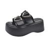 French Thick Bottom Heightening with Skirt Going Out Wedge Slippers Women's Summer Wear 2025 New High-end Cool Slippers