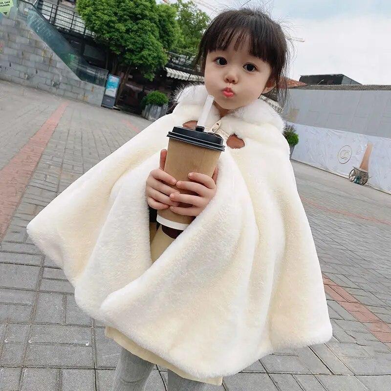 Baby Cloak Cloak Autumn and Winter Outdoor Windproof Lengthened Shawl Children's Coat Spring and Autumn Thickened