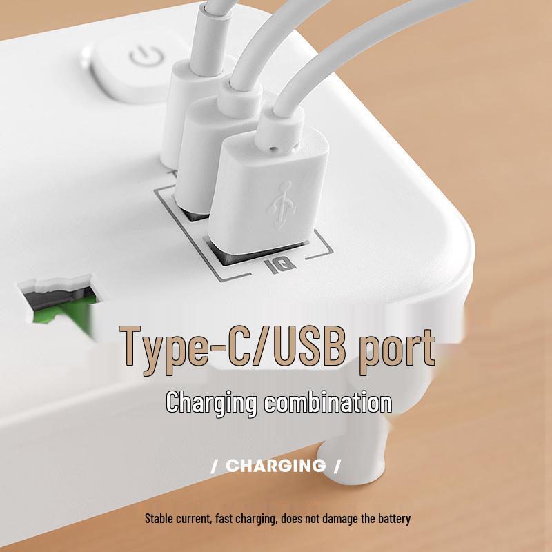 Международный удлинитель с вилками Великобритании, ЕС, Таиланда, Австралии и зарядкой Type-C