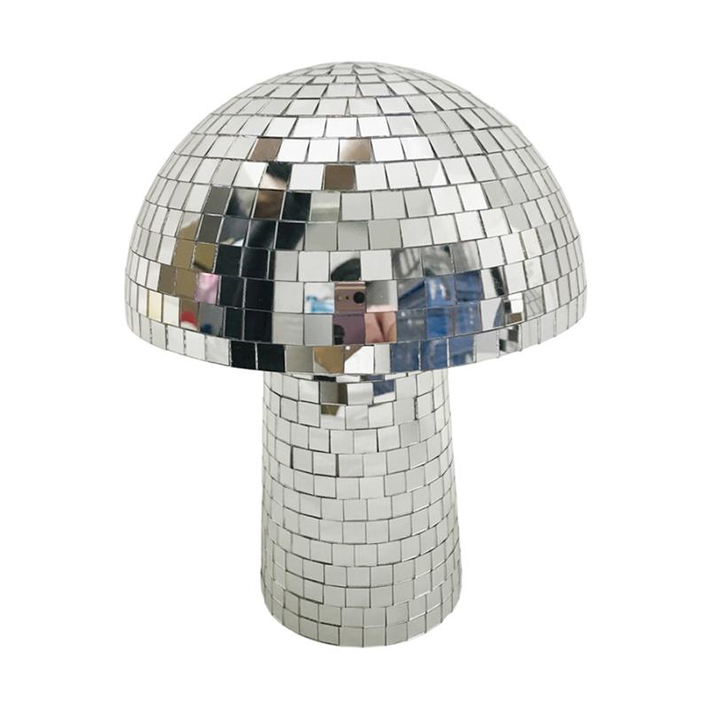 Silver 10*10Cm Mushroom Disco Ball Mirror Reflective Mushroom Ornament Girlfriend Gift