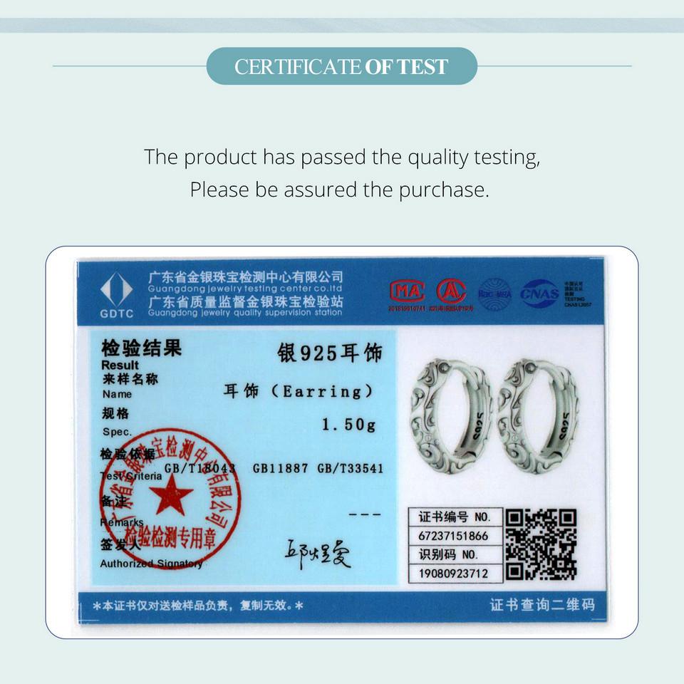 WOSTU 925 Sterling Silver Vintage Pattern Hoop Earrings Women Classicial Round Wedding Party Earring Pendientes Anniversary Gift