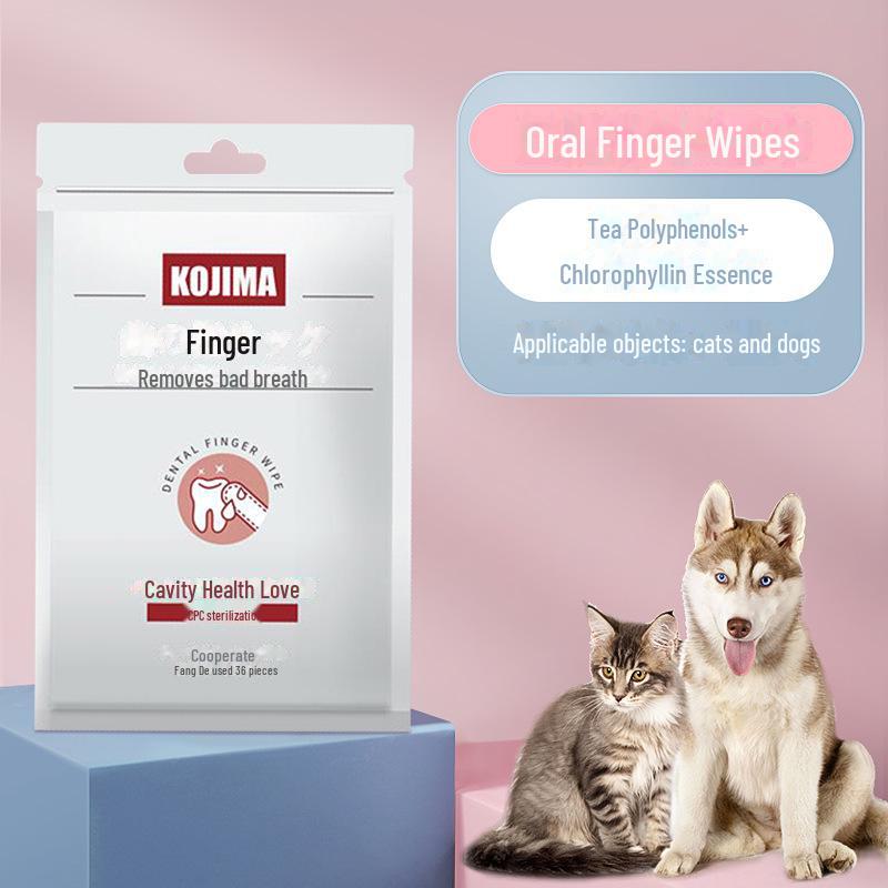 Набор для чистки зубов домашних животных: Напальчники и салфетки для свежего дыхания и удаления зубного камня