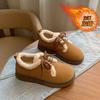 CRLAYDK Snow Shoes для женщин, зимние ботинки на шнуровке, низкие ботинки на платформе, теплые замшевые с меховой подкладкой, удобные кроссовки для ходьбы на открытом воздухе