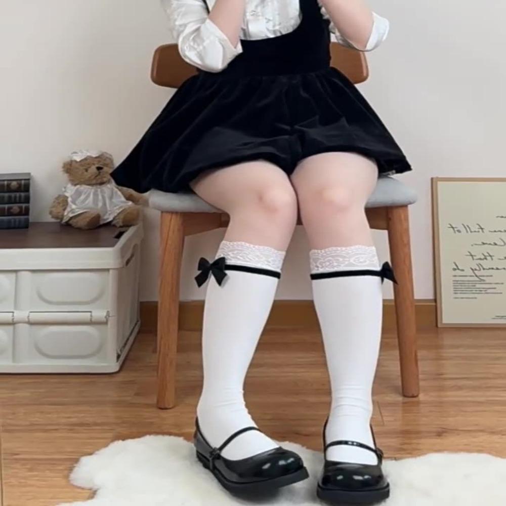 Лолита кружевные носки JK в горошек пряжа бант хлопковые носки с милым бантом осень