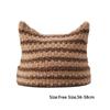 Winter Women's Hats Cute Cat Ears Knitted Wool Cap Japanese Beanie Hat Ins Little Devil Striped