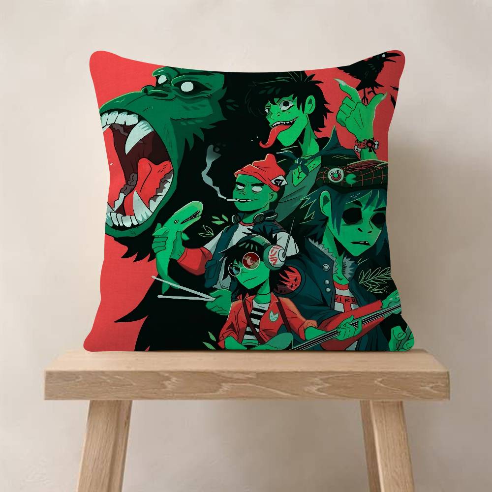 Retro Music GGorillazS Pillow Cover Sofa Cushion Cover Home Room Decoration Children Gift