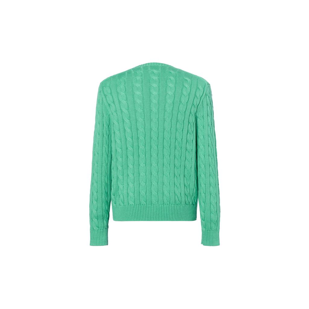 Polo Ralph Lauren однотонный свитер с круглым вырезом в рубчик, мужской свитер, зеленый 710775885-505