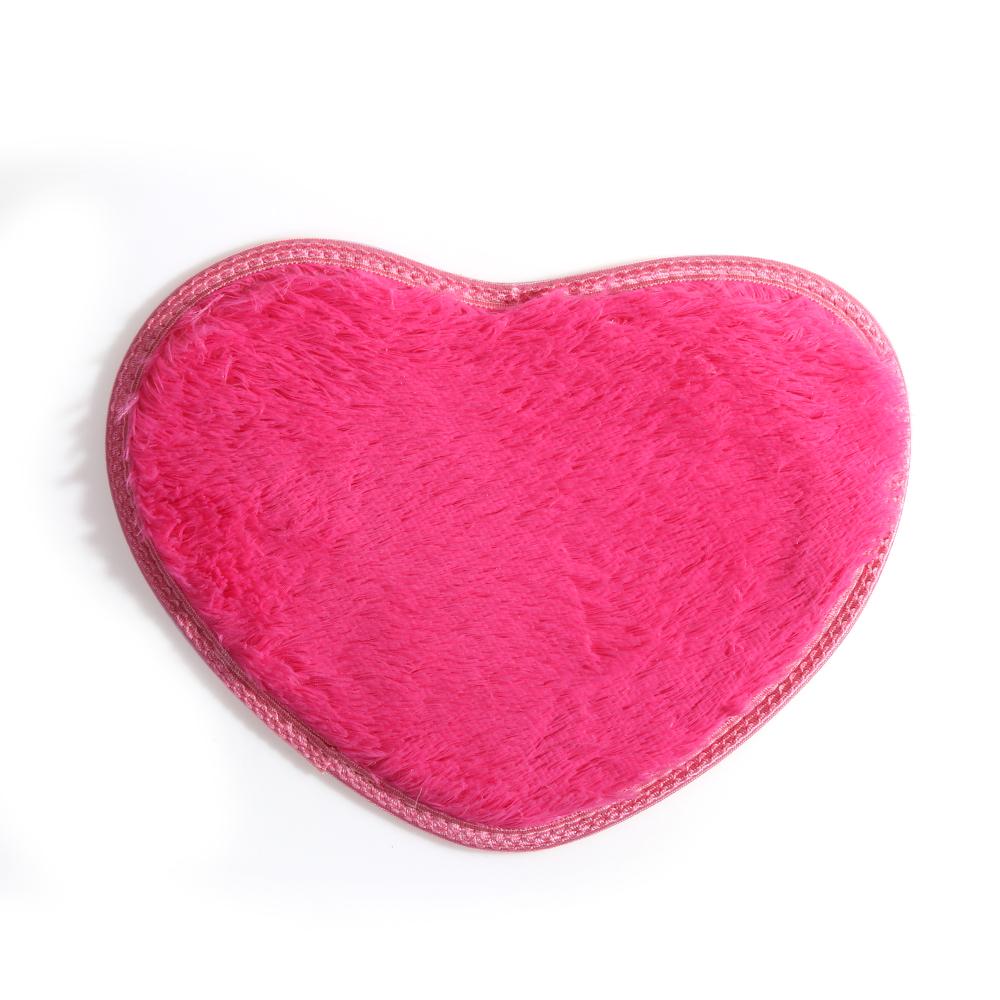40x30cm Fashion Nonslip Plush Soft Bath Rug Heart Mat Flannel Carpet Memory Foam