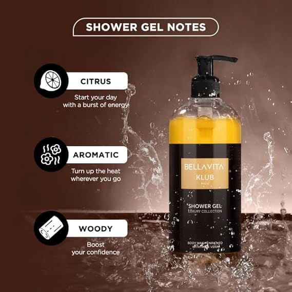 Роскошный освежающий гель для душа KLUB Man Body Wash для глубокого очищения, увлажнения, смягчения и разглаживания кожи с алоэ вера 500 мл