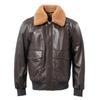 Genuine Leather Jacket Men Flight Jackets 100% Soft Thin Sheepskin Natural Fur Collar Aviator Clothing For Autumn