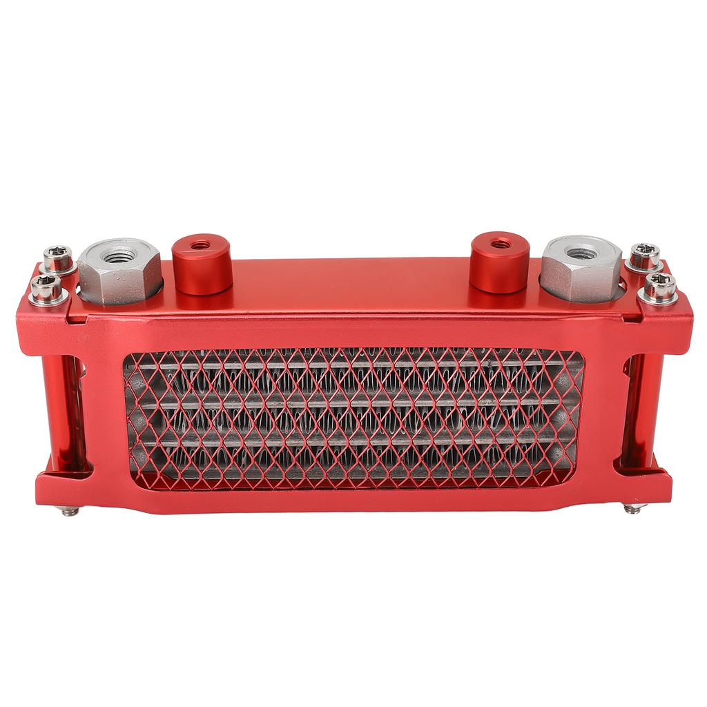 Motorcycle Oil Cooler Kit Aluminum 4 Rows High Efficiency Replacement for Monkey 50cc To 110cc Moto Oil Cooler Red