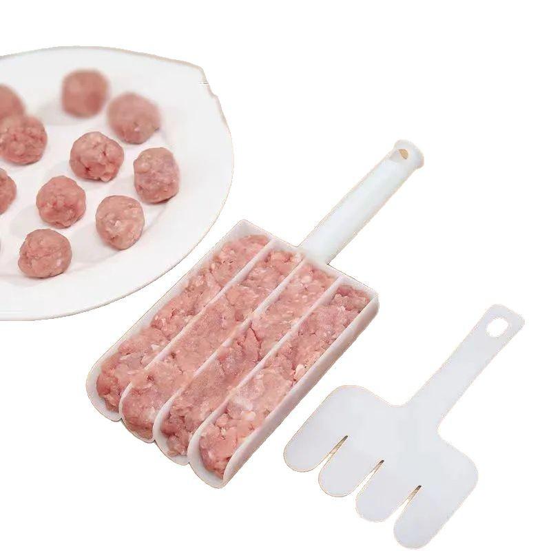Трехсекционный антипригарный кухонный прибор для приготовления фрикаделек - Четырехсекционный пластиковый инструмент для прессования рыбных шариков