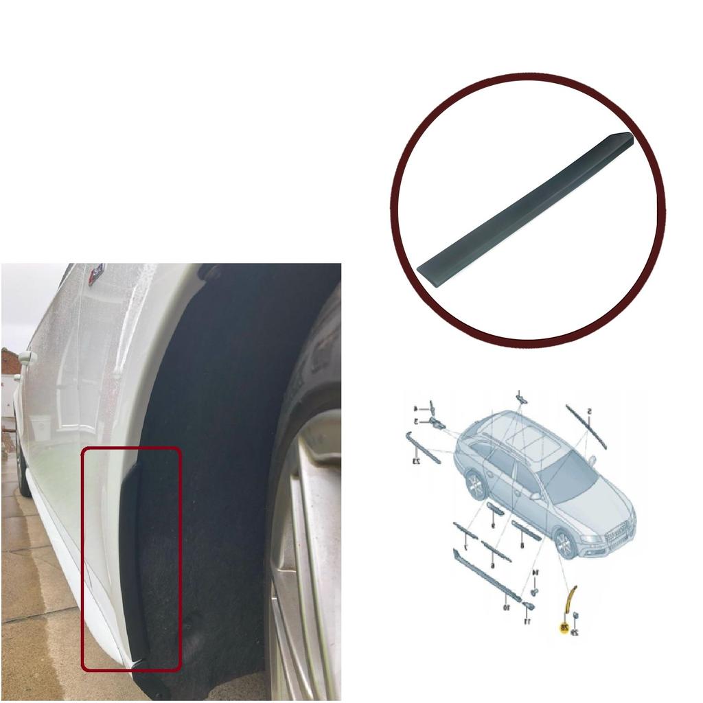 BSP1016-2 Fender Stone Guard Trim Mudguard Cover Chip Paint Protection Bar Front Right 8K0853824C for  A4 MK4 8K5 B8 2008-16